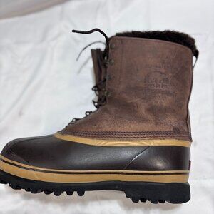 Sorel Dominator Brown Leather Insulated Winter Snow/Hunting Boots Mens Size 10